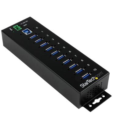 StarTech.com Hub Industrial de 10 Puertos USB 3.0 - 5Gbps - Ladrón Concentrador USB-A con Protección Antiestática ESD y