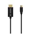 AISENS Cable Conversor Aluminio USB-C a Displayport 8K@60Hz, USB-C/M-DP/M, Negro, 0.8M