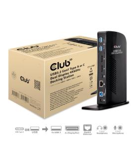 CLUB3D USB3.2 Gen1 Type A or C Dual Display 4K60Hz Docking Station DisplayLink® Certified