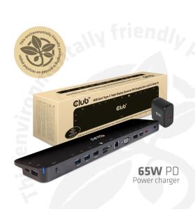 CLUB3D CSV-1564W65 base para portátil y replicador de puertos Acoplamiento USB 3.2 Gen 1 (3.1 Gen 1) Type-C Negro