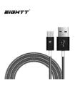 Eightt - Cable USB A MicroUSB 1.0M - Trenzado De Nylon - Color Negro