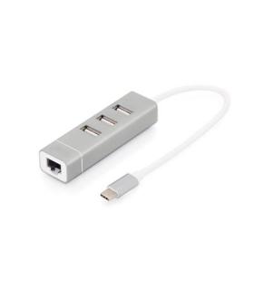 USB TYPE-C  3-PORT HUB + FAST ETHER