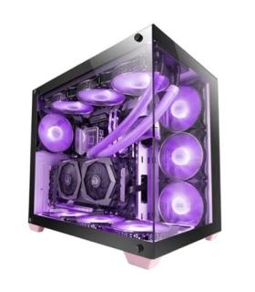 Caja E-atx Torre Gaming Mars Gaming Mcv4 Pink Xxl Premium Custom Doble Ventana De Cristal Templado Continuo Sin Fuente De Ali