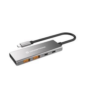 Hub Usb 3.2 Conceptronic Hubbies15g 4-port Usb 3.2 Gen 2 Hub, 10gbps, Usb-c X 2, Usb-a X 2, 100w Usb Pd, Aluminum Case