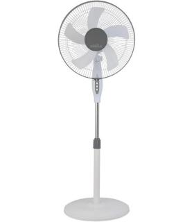 Ventilador De Pie Belmonte Blanco/gris 3 Velocidades 45w 5 Aspas Orientable, Jijo Y Rotatorio