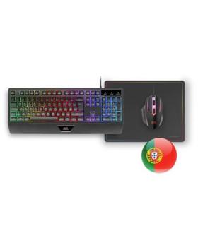 Pack Teclado Mouse Y Alfombrilla Mars Gaming Mcp124pt Portugues Rgb H-mech, Mouse Huano Rgb 3200dpialfombrilla  360*260mm Neg