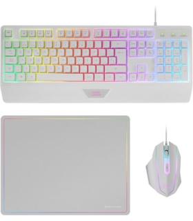 Pack Teclado Mouse Y Alfombrilla Mars Gaming Mcp124wpt Portugues Rgb H-mech, Mouse Huano Rgb 3200dpialfombrilla  360*260mm Wh