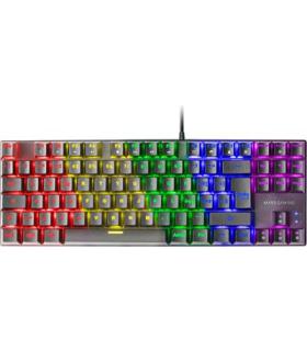 Teclado Mecanico Compacto Tkl Mars Gaming Mk80 Italiano Black Iluminacion 12efectos Switch Marron  Rgb Pr De 1000hz