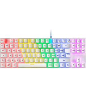 Teclado Mecanico Compackto Tkl Mars Gaming Mk80 Italiano White Iluminacion 12efectos Switch Marron  Rgb Pr De 1000hz Anti-gho