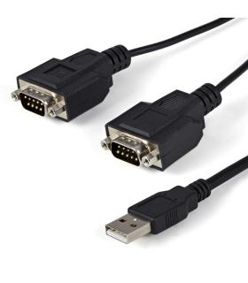 StarTech.com Cable 1,8m USB a 2 Puertos Serie Serial RS232 DB9 Retención del Puerto de Asignación COM