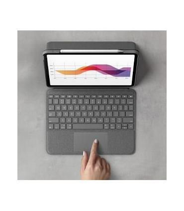 Logitech Folio Touch QWERTY Español Smart Connector Gris