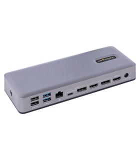 StarTech.com Docking Station USB-C 4K30 Triple  4K60 Doble - Modo Alt DP DP HDMI - Hub USB de 7 Puertos - PD 3.0 - GbE - Audio