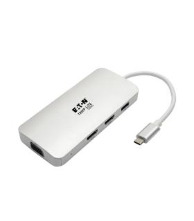 Tripp Lite Estación de Conexión USB-C, (x2) HDMI + VGA, Thunderbolt 3, USB-A, Carga PD – 1080p @ 60 Hz, Plata