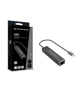 Conceptronic ABBY13B base para portátil y replicador de puertos Alámbrico USB 3.2 Gen 1 (3.1 Gen 1) Type-C Gris