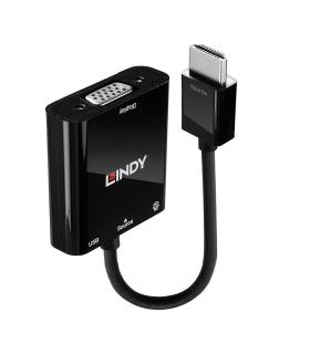 Lindy 38285 adaptador de cable de vídeo 0,1 m HDMI tipo A (Estándar) VGA (D-Sub) Negro