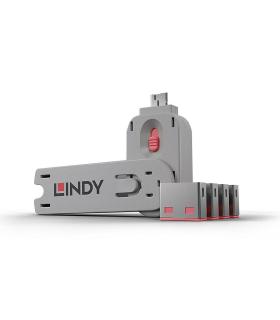 Lindy 40450 bloqueador de puerto Bloqueador de puerto + clave USB tipo A Rosa Acrilonitrilo butadieno estireno (ABS) 5 pieza(s)