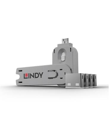 Lindy 40454 bloqueador de puerto Bloqueador de puerto + clave USB tipo A Blanco Acrilonitrilo butadieno estireno (ABS) 5