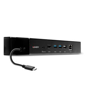 Lindy 43319 base para portátil y replicador de puertos Alámbrico USB 3.2 Gen 1 (3.1 Gen 1) Type-C Negro