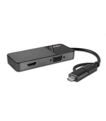 Lindy 43354 base para portátil y replicador de puertos USB 3.2 Gen 1 (3.1 Gen 1) Type-A + Type-C Negro