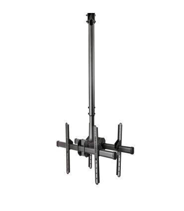 StarTech.com Soporte de Techo para 2 TV - Soporte de Cielo Raso para 2 TV de Espalda a Espalda con Mástil Telescópico Ajustable