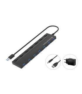 Conceptronic HUBBIES19BP hub de interfaz USB 3.2 Gen 1 (3.1 Gen 1) Type-A 5000 Mbit s Negro