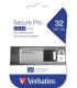 Verbatim Secure Pro - Unidad USB 3.0 de 32 GB - Plata