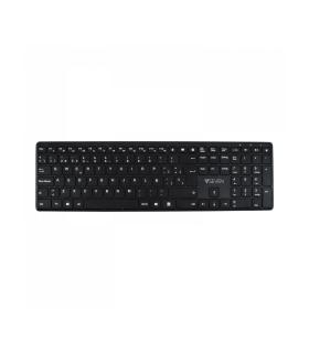 V7 Teclado Bluetooth KW550ESBT de 2,4 GHz, modo dual, QWERTY español  negro