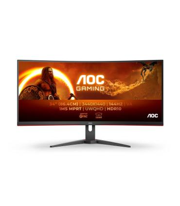 AOC G2 CU34G2XE BK LED display 86,4 cm (34") 3440 x 1440 Pixeles Wide Quad HD LCD Negro, Rojo