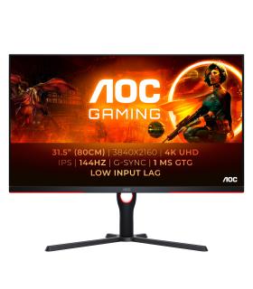 AOC G3 U32G3X BK LED display 80 cm (31.5") 3840 x 2160 Pixeles 4K Ultra HD Negro, Rojo