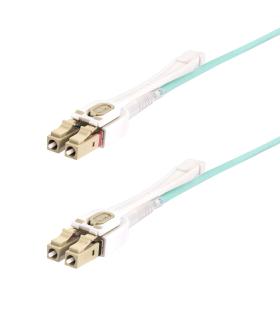 StarTech.com Cable de Fibra Óptica Multimodo LC a LC (UPC) OM4 de 3m - con Pestillos - 50 125µm - Redes de 100G - Resistente a