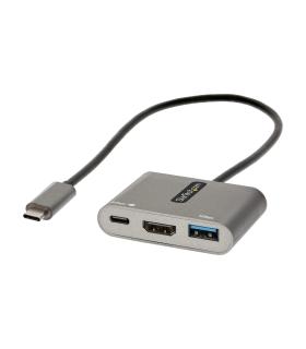 StarTech.com Adaptador Multipuertos USB C, USB Tipo C a HDMI, Vídeo de 4K, PD de 100W, Pass Through, Hub Ladrón USB 3.0 1x USBC