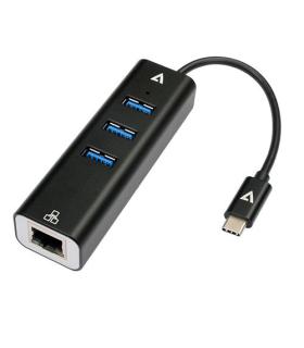 V7 V7UCRJ45USB3 base para portátil y replicador de puertos USB Tipo C Negro