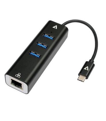 V7 V7UCRJ45USB3 base para portátil y replicador de puertos USB Tipo C Negro