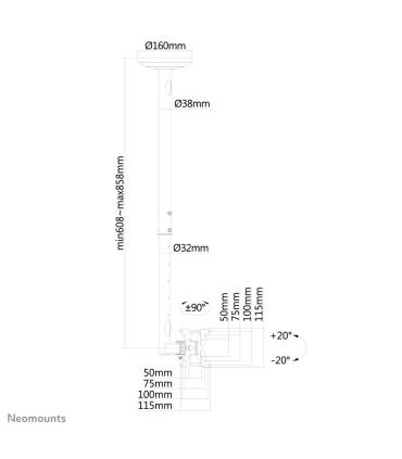 Neomounts Soporte de techo para TV