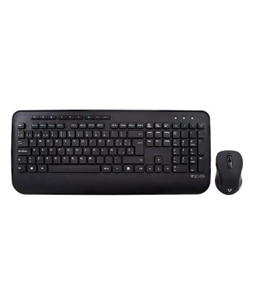 V7 CKW300ES Teclado Full-size con reposamuñecas QWERTY español (negro)