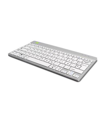 R-Go Tools Teclado ergonómico R-Go Compact Break, teclado compacto con software de pausa, QWERTY (ES), bluetooth, blanco