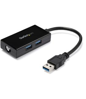 StarTech.com Adaptador de Red Ethernet Gigabit Externo USB 3.0 con Concentrador Incorporado de 2 Puertos USB