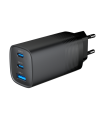 CARGADOR RAPIDO USB GEMBIRD POWER DELIVERY GAN DE 3 PUERTOS Y 65 W, NEGRO