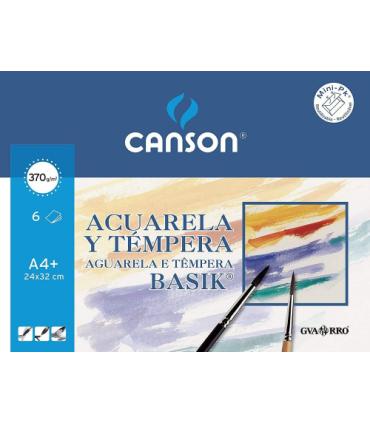 MINIPACK PROMO 24X32 6H ACUARELA BASIK 370G 20% HOJAS GRATIS GUARRO CANSON C400110488