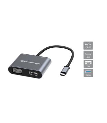 Conceptronic DONN16G Alámbrico USB 3.2 Gen 1 (3.1 Gen 1) Type-C Gris