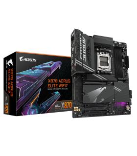 GIGABYTE X870 AORUS ELITE WIFI7 Placa Base - Compatible con CPUs AMD Ryzen 9000, 16+2+2 fases VRM, hasta 8000MHz DDR5 (OC),