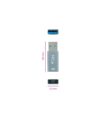 Nanocable Adaptador USB-A 3.1 GEN2 a USB-C, USB-A M-USB-C H, Gris