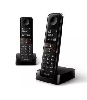 Telfono Inalmbrico Philips D4702B/34/ Pack DUO/ Negro