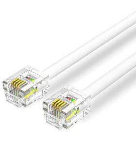 Cable de Telfono RJ11 6P4C Vention IQBWH/ 2m/ Blanco