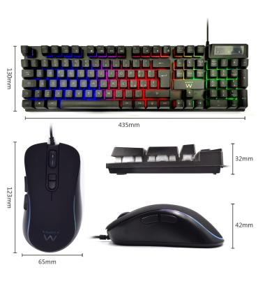 Ewent PL3201 teclado Ratón incluido Juego USB QWERTY Español Negro