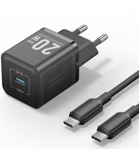 Cargador Gan de Pared Vention TZ-FEPB0-EU-01/ 1xUSB Tipo-C + Cable USB Tipo-C/ 20W