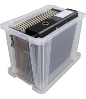 CAJA DE ALMACENAJE CON TAPA 20 LITROS 28X40X26CM PP TRANSPARENTE ARCHIVO 2000 CP1482020 CS TP