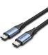 Cable USB 4.0 Tipo-C 5A Vention TAVHF/ USB Tipo-C Macho - USB Tipo-C Macho/ Hasta 240W/ 40Gbps/ 1m/ Gris