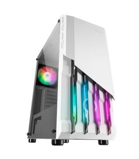 Caja Atx Semitorre Gaming Mars Gaming Mc-x7 White Frontal Con Linea Argb Ventilador Sincronizado Trasero Sin Fuente De Alimen