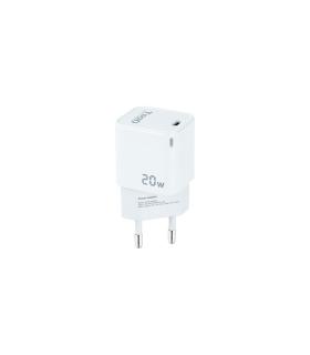 TooQ Cargador de Pared USB-C PD20W, Blanco